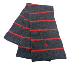 Polo Ralph Lauren Lambswool Striped Scarf - Gray/Red